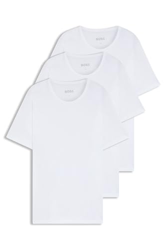 Branco 100 Cor Kit 3 Camisetas Masculinas Gola Careca Logo Discreto