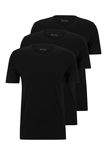 -001 Preto. Cor Kit 3 Camisetas Masculinas Gola Careca Logo Discreto