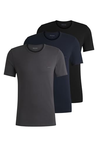 Azul Aberto 497 Cor Kit 3 Camisetas Masculinas Gola Careca Logo Discreto