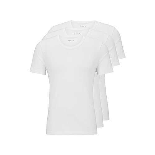 Branco Claro. Cor Kit 3 Camisetas Masculinas Gola Careca Logo Discreto