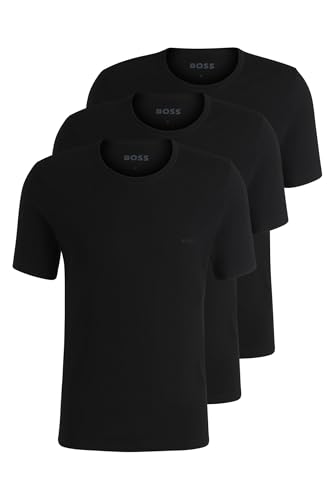 Preto Cor Kit 3 Camisetas Masculinas Gola Careca Logo Discreto