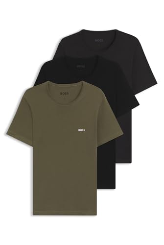 Multicolorido Cor Kit 3 Camisetas Masculinas Gola Careca Logo Discreto