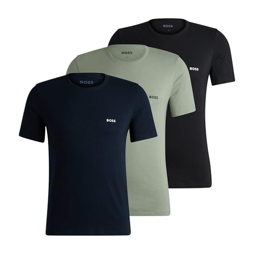 Diversos Aberto 985 Cor Kit 3 Camisetas Masculinas Gola Careca Logo Discreto