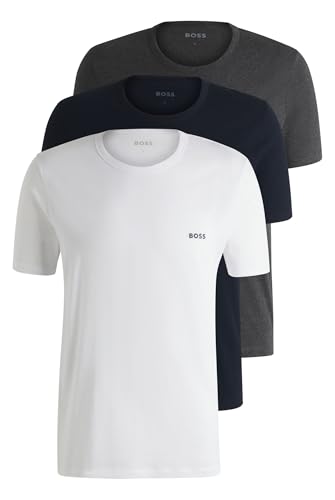 Diversos Aberto 961 Cor Kit 3 Camisetas Masculinas Gola Careca Logo Discreto