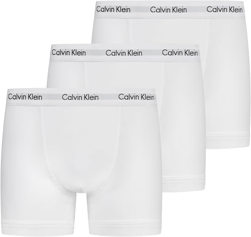 Branco Cor Cueca Boxer Masculina Pack 3 Trunks Em Algodão Elástico