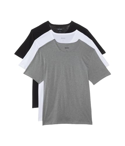 Preto Terra Cinza de Pedra Branca Clara Cor Kit 3 Camisetas Masculinas Gola Careca Logo Discreto