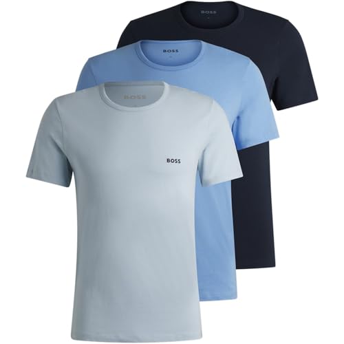 Diversos Aberto 988 Cor Kit 3 Camisetas Masculinas Gola Careca Logo Discreto