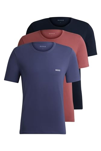 Diversos Aberto 989 Cor Kit 3 Camisetas Masculinas Gola Careca Logo Discreto