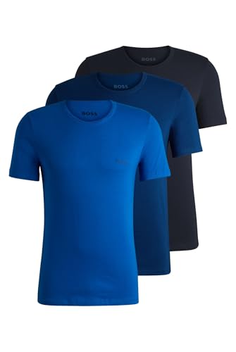 Diversos Aberto 987 Cor Kit 3 Camisetas Masculinas Gola Careca Logo Discreto