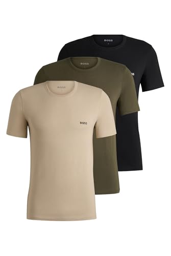 Diversos Aberto 986 Cor Kit 3 Camisetas Masculinas Gola Careca Logo Discreto