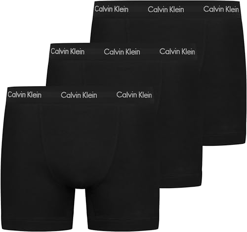 Preto (Preto W. Preto Wb) Cor Cueca Boxer Masculina Pack 3 Trunks Em Algodão Elástico