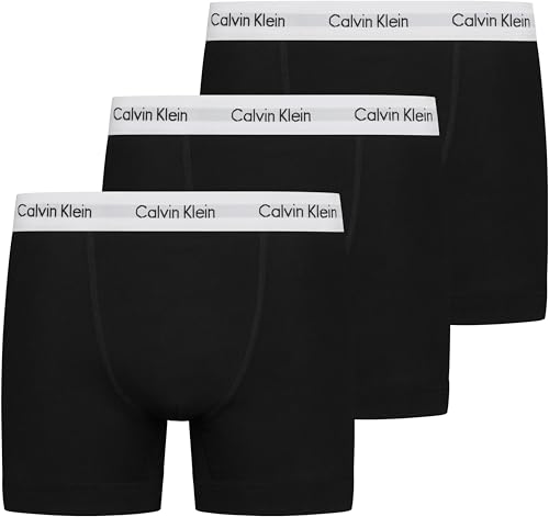 Preto (Preto) Cor Cueca Boxer Masculina Pack 3 Trunks Em Algodão Elástico
