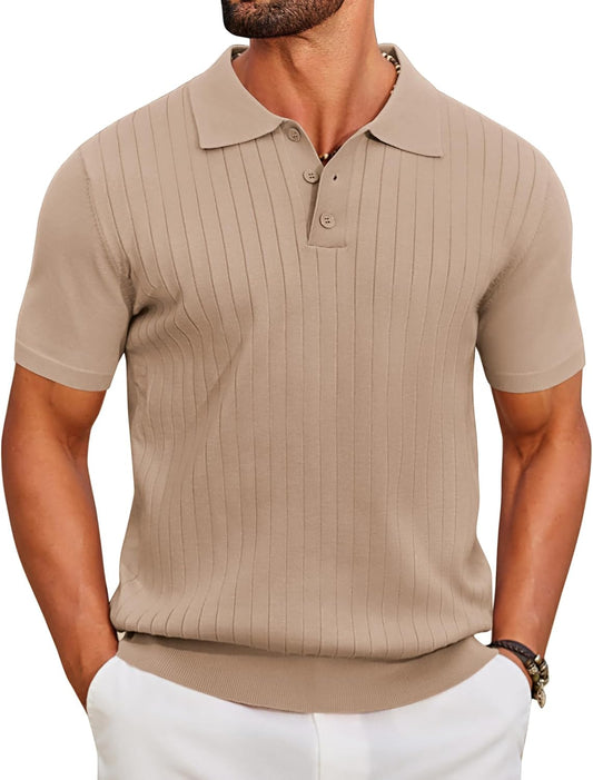 Camisa Polo Masculina de Malha Manga Curta Casual